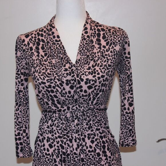 French Connection Pink & Black Animal Meadow Print Mini Dress Women size 6 - Picture 4 of 16